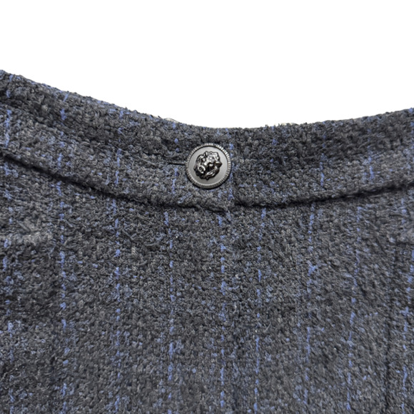 Chanel Uniform Tweed Pants Cotton Blend Tweed Wide-Leg Trousers Black Size 42 - Picture 6 of 16